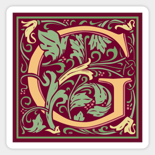 William Morris Vintage Letter G Magnet